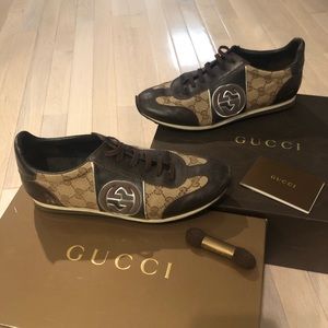 Gucci Monogram / Leather Sneakers